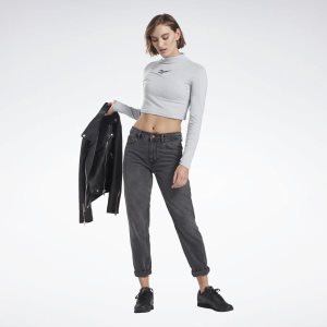 Reebok Vector Crop Top Damen - Grau - DE 510-TPK